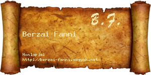 Berzai Fanni névjegykártya